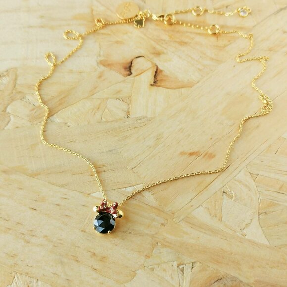 NEW Kate Spade Disney Minnie Black Necklace Gold - Picture 2 of 3